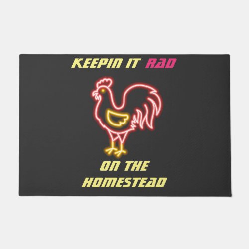 Homestead Retro Neon Chicken Doormat