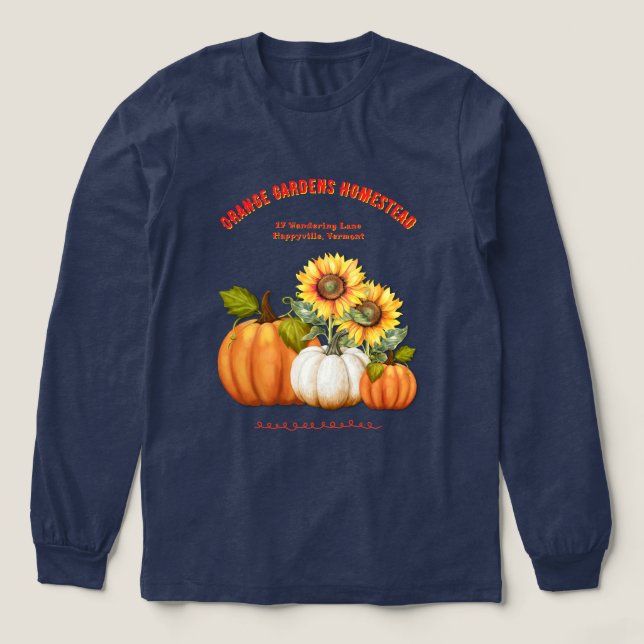 Homestead Sunflowers n Pumpkins Fall  Tri-Blend Shirt (Design Front)