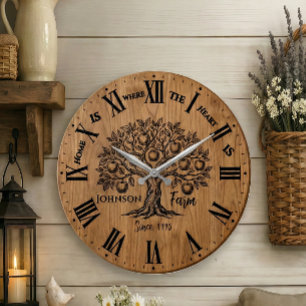 Homestead Wall Clock Custom Name & Year