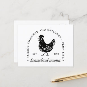 Homesteader chicken mama sahm funny mom quotes holiday postcard