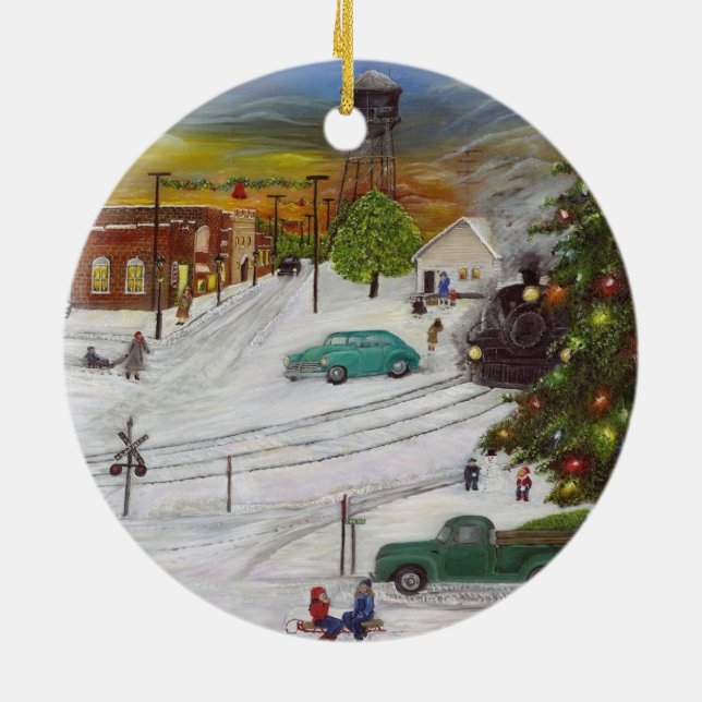 Hometown Christmas Ceramic Ornament (Back)