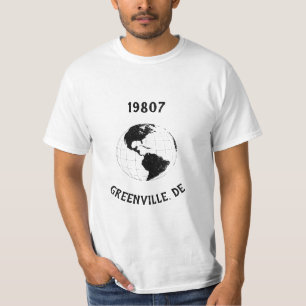 Hometown City State Zip Code Globe World Map T-Shirt