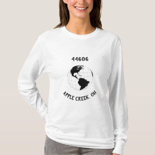 Hometown City State Zip Code Globe World Map  T-Shirt
