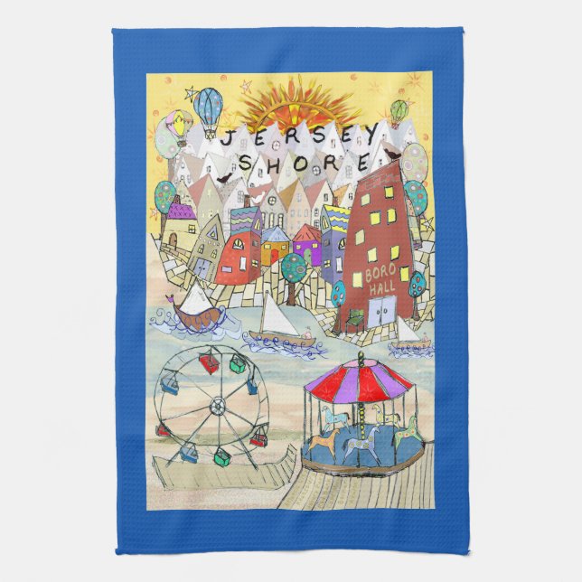 Hometown Jersey Shore Kitchen Towel (Vertical)