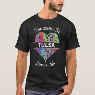 Hometown Rainbow Pride Heart Someone in Tulsa Love T-Shirt