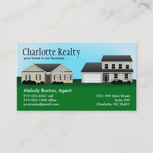 Customizable Hometown Real Estate Business Cards