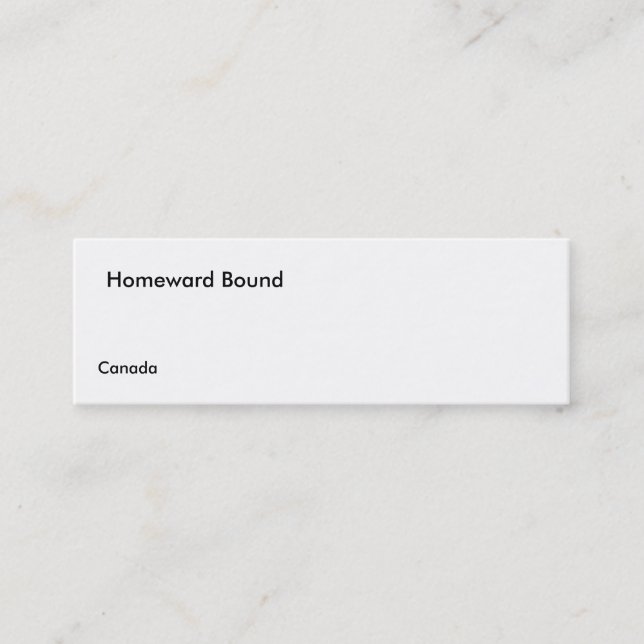 Homeward B's Postcard Mini Business Card (Front)