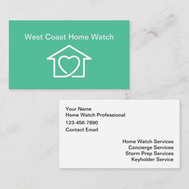 Homewatch & Concierge Services Business Card (Front/Back)