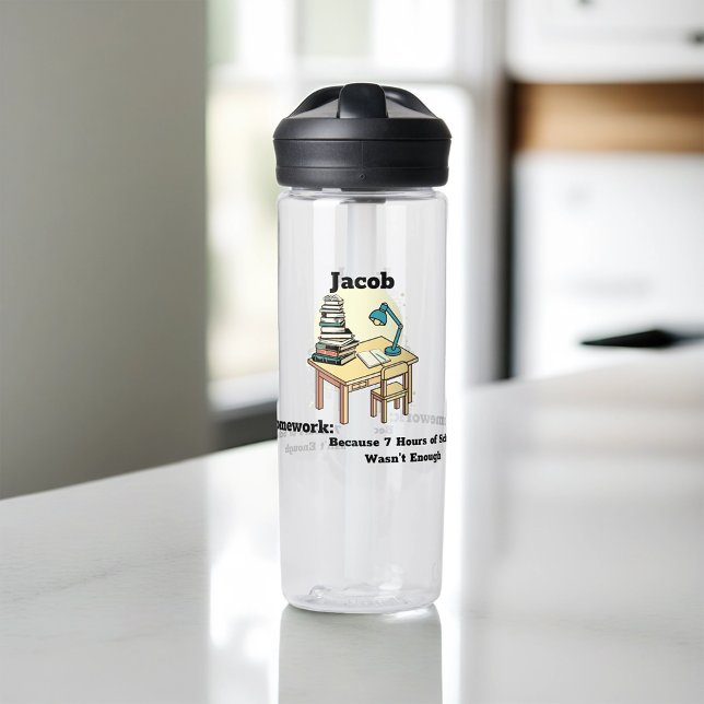 Homework: Because 7 Hours of School Wasn't Enough Water Bottle (Creator Uploaded)