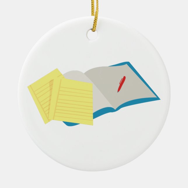 Homework Ceramic Ornament (Front)