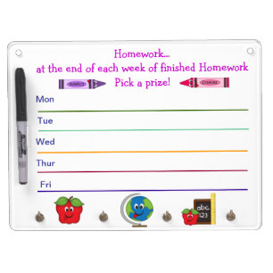 Homework Chart Dry Erase board Pick a prize