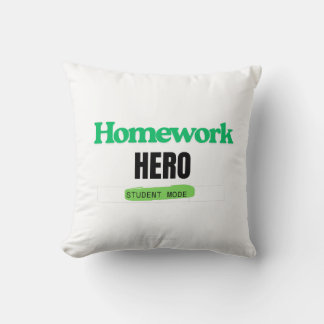 Homework Hero: Student Mode Tee  Throw Pillow
