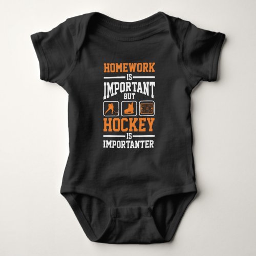 Homework Ice Hockey Player Defense Forward Goalie Baby Bodysuit