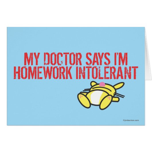 Homework Intollerant Cards (Front Horizontal)