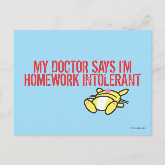 Homework Intollerant Postcard (Front)
