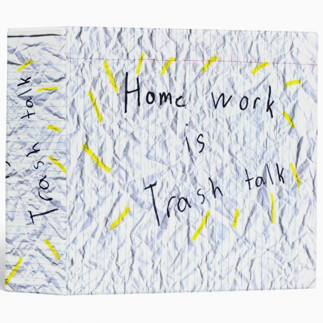 Homework is Trash Talk 3 Ring Binder (Front/Spine)