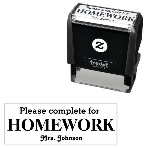 Homework Stamp Personalized with Teacher's Name | Zazzle