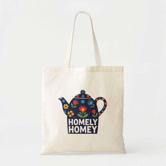 Homey homey tea pot design totebag tote bag (Front)