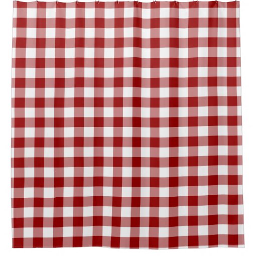 Homey Red and White Buffalo Plaid Shower Curtain Zazzle