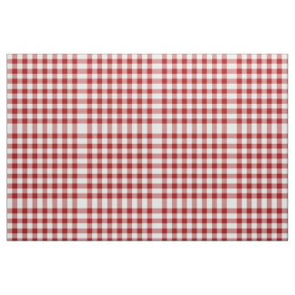 Homey Red and White Gingham Block Pattern Fabric