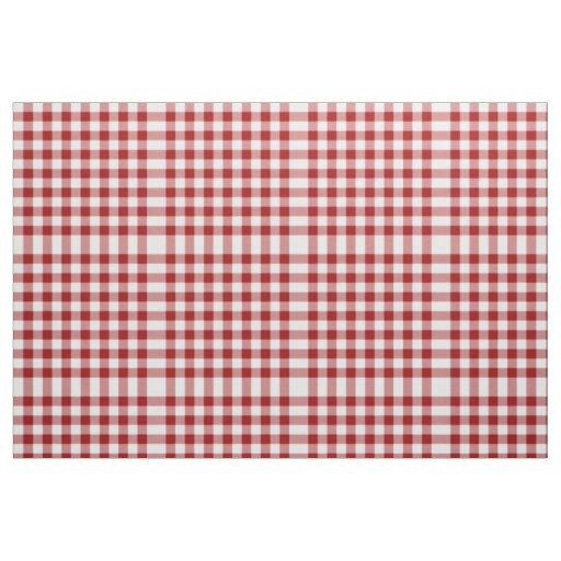 Homey Red and White Gingham Block Pattern Fabric