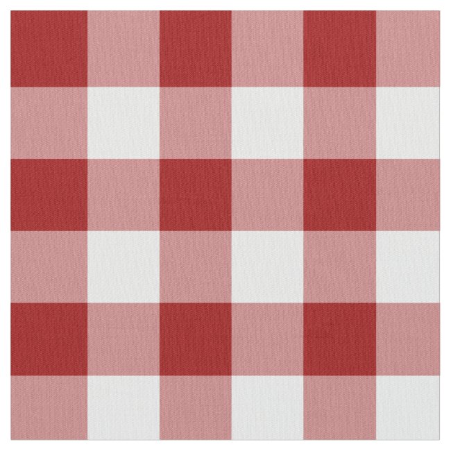 Homey Red and White Gingham Plaid Fabric
