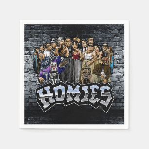 Homies Party Napkins, 90s Old School Party   Napkins