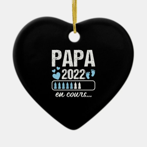 Homme Papa 2022 Papa En Cours Annonce Grossesse Pa Ceramic Ornament