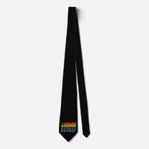 Homo Estas Funny Spanish Mexican Gay Ally LGBTQ Neck Tie
