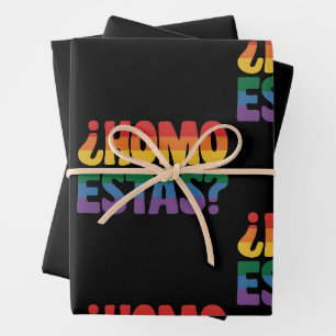 Homo Estas Funny Spanish Mexican Gay Ally LGBTQ Wrapping Paper Sheets