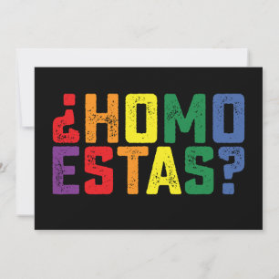 Homo Estas Spanish Mexican Funny Gay Pride LGBTQ Invitation