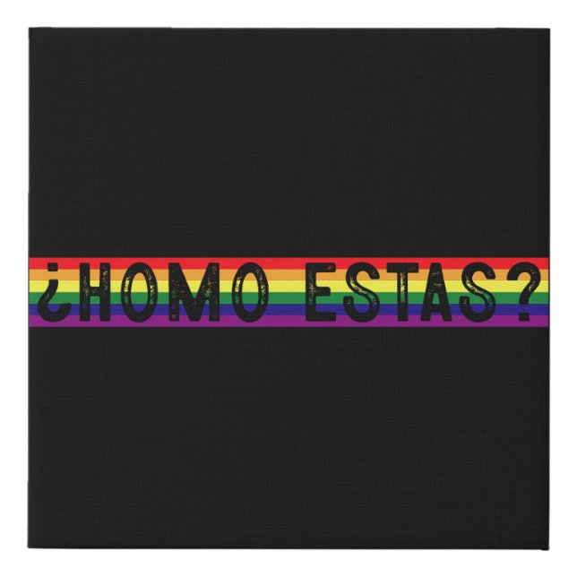 Homo Estas Spanish Mexican Gay Pride LGBTQ Month  Faux Canvas Print (Front)