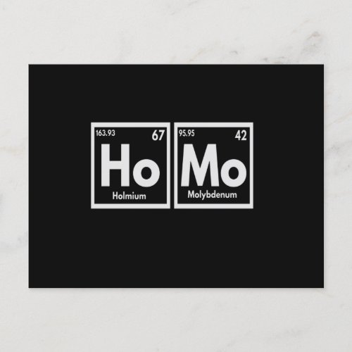 Homo Gay Pride Chemical Elements Shirt Funny LGBTQ Postcard