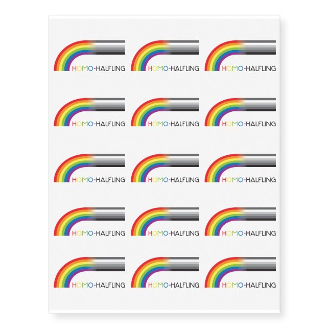 Homo-Halfling Temporary Tattoos (Front)