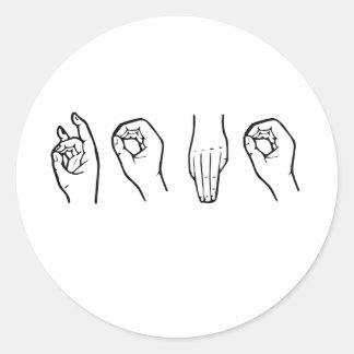 HOMO IN SIGN LANGUAGE -.png Classic Round Sticker