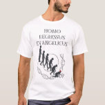 Homo Regressus Evangelicus MAGA T-shirt<br><div class="desc">HOMO REGRESSUS EVANGELICUS: The Specimen Tee A case study in backward evolution. Wear the autopsy. This isn't a political statement. It's a biological classification. Featuring the devolution spiral—Darwin in reverse, DNA unwinding into something older, hungrier, more certain. The specimen at terminus: kneeling, crawling, clutching a signed Bible and wearing the...</div>
