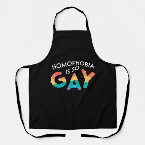 Homophobia Is Gay LGBT Pride Gay Rainbow Flag   Apron