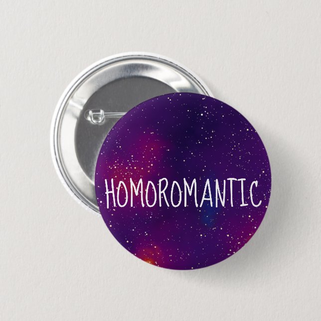 Homoromantic Customizable Galaxy Identity Pinback Button (Front & Back)