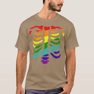 Homoseual gay pride, halloween skeleton ribcage ra T-Shirt