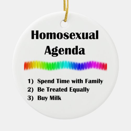 Homosexual Agenda Ceramic Ornament