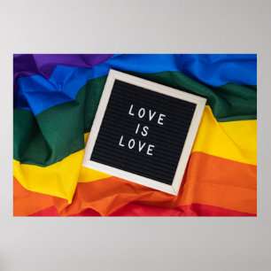 Homosexual Gay Art Love is Love Quotes LGBTQ Love Poster