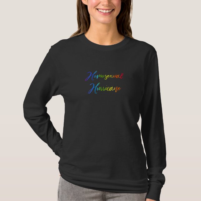 Homosexual Hurricane Rainbow Lgbt Community Pride  T-Shirt (Front)