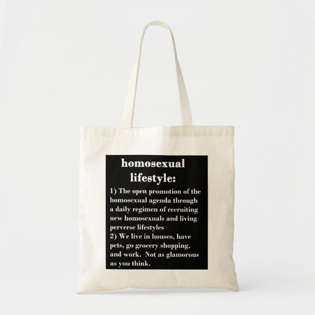 Homosexual Lifestyle Tote Bag (Front)