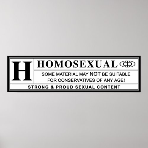 Homosexual Warning Label Poster