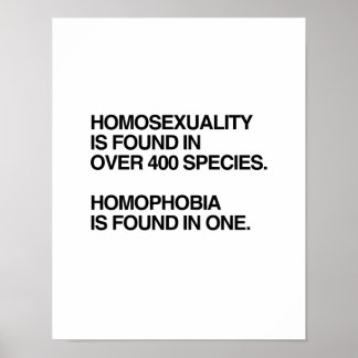 HOMOSEXUALITY IS FOUND IN 400 SPECIES POSTER