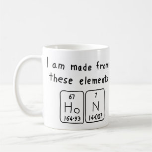 Hon periodic table name mug