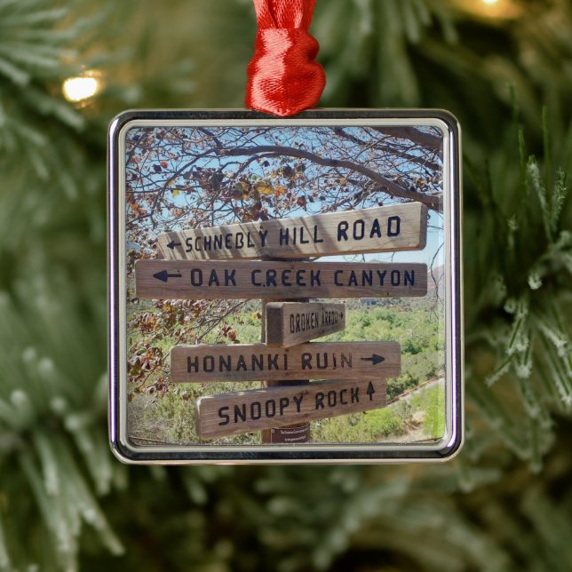 Honanki Ruin Snoopy Rock Sedona Arizona Metal Ornament (Tree)