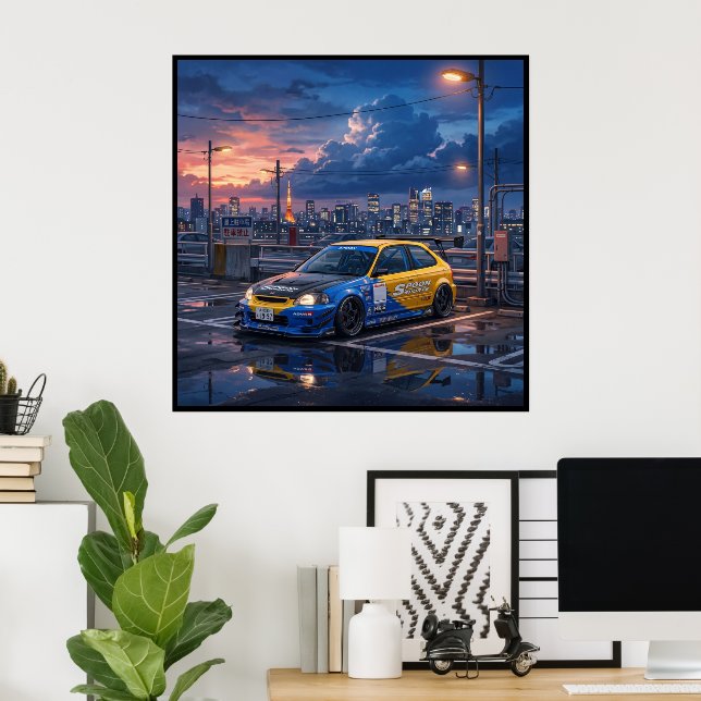 Honda Civic EK9 Touring Car Poster (Home Office)