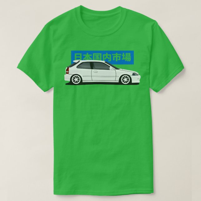 Honda Civic EK Side View T-Shirt (Design Front)