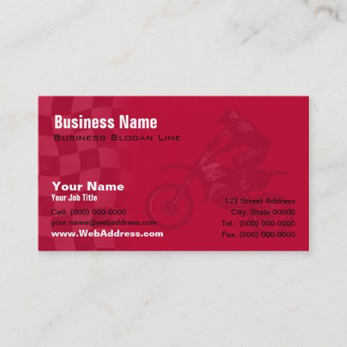 Honda Red Motocross Business Card